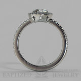 Round Cut Cubic Zirconia Halo Silver Ring (0.5 Ct + 0.25 Ctw) - Sterling Silver 925