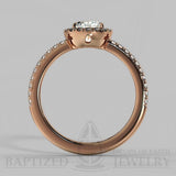 Cushion Cut Natural Diamond Halo Engagement Ring (0.5ct + 0.25ctw) - 14K Rose Gold