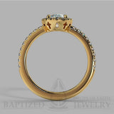 Oval Cut Natural Diamond Halo Engagement Ring (0.5ct + 0.25ctw) - 14K Yellow Gold