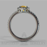 Oval Cut Fancy Light Yellow Diamond Halo Engagement Ring (0.5ct + 0.25ctw) - 14K White Gold