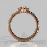 Pear Shape Natural Diamond Halo Engagement Ring (1 Ct + 0.35ctw) - 14K Rose Gold