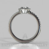 Pear Shape Cubic Zirconia Halo Silver Ring (1.0 Ct + 0.35 Ctw) - Sterling Silver 925