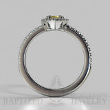 Pear Shape Fancy Light Yellow Diamond Halo Engagement Ring (0.5ct + 0.25ctw) - 14K White Gold