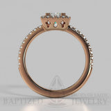 Princess Cut Natural Diamond Halo Engagement Ring (0.5ct + 0.25ctw) - 14K Rose Gold