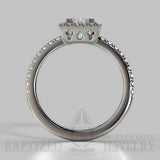 Princess Cut Natural Diamond Halo Engagement Ring (0.5ct + 0.25ctw) - 14K White Gold