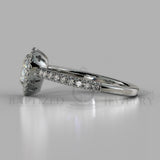 Heart Shape Natural Diamond Halo Engagement Ring (0.5ct + 0.25ctw) - 14K White Gold