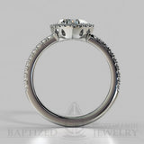 Heart Shape Natural Diamond Halo Engagement Ring (0.5ct + 0.25ctw) - 14K White Gold