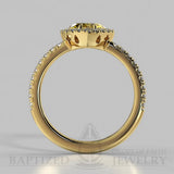 Heart Shape Fancy Light Yellow Diamond Halo Engagement Ring (0.5ct + 0.25ctw) - 14K Yellow Gold