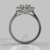 Oval Cut Cubic Zirconia Sterling Silver Silver Ring (1.0 Ct + 0.5 Ctw) - Sterling Silver 925
