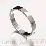 "Mary" 14K Gold Narrow Wedding Ring - 14K White Gold