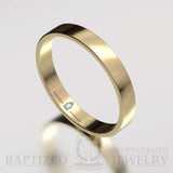 "Mary" 14K Gold Narrow Wedding Ring - 14K Yellow Gold