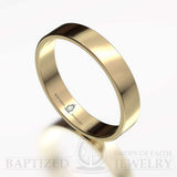 "Joseph" 14K Gold Flat Wedding Ring - 14K Yellow Gold