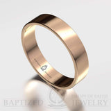 "Mary" 14K Gold Wide Wedding Ring - 14K Rose Gold