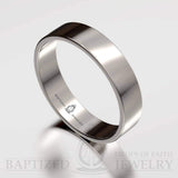 "Mary" 14K Gold Wide Wedding Ring - 14K White Gold