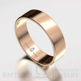 "Joseph" 14K Gold Wide Wedding Ring - 14K Rose Gold