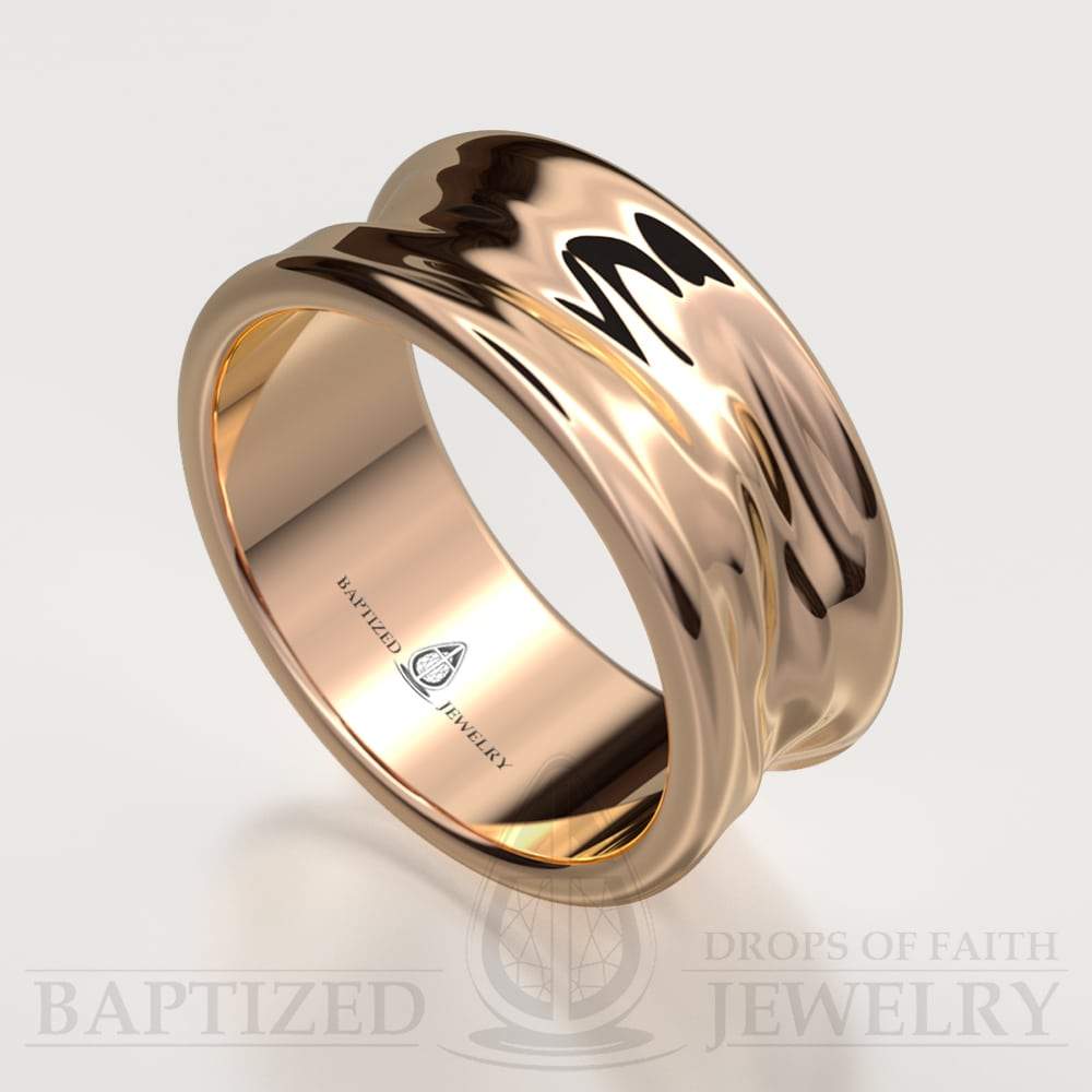 14K Gold "Liquid" Wedding Ring - 14K Rose Gold