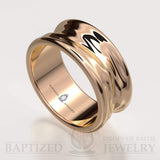 14K Gold "Liquid" Wedding Ring - 14K Rose Gold