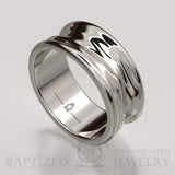14K Gold "Liquid" Wedding Ring - 14K White Gold