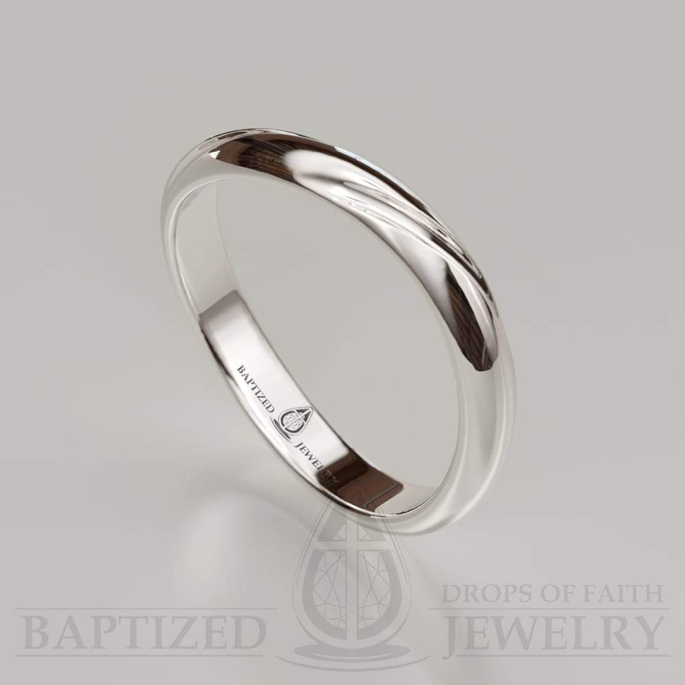 14K Gold Curvy Wedding Ring - 14K White Gold