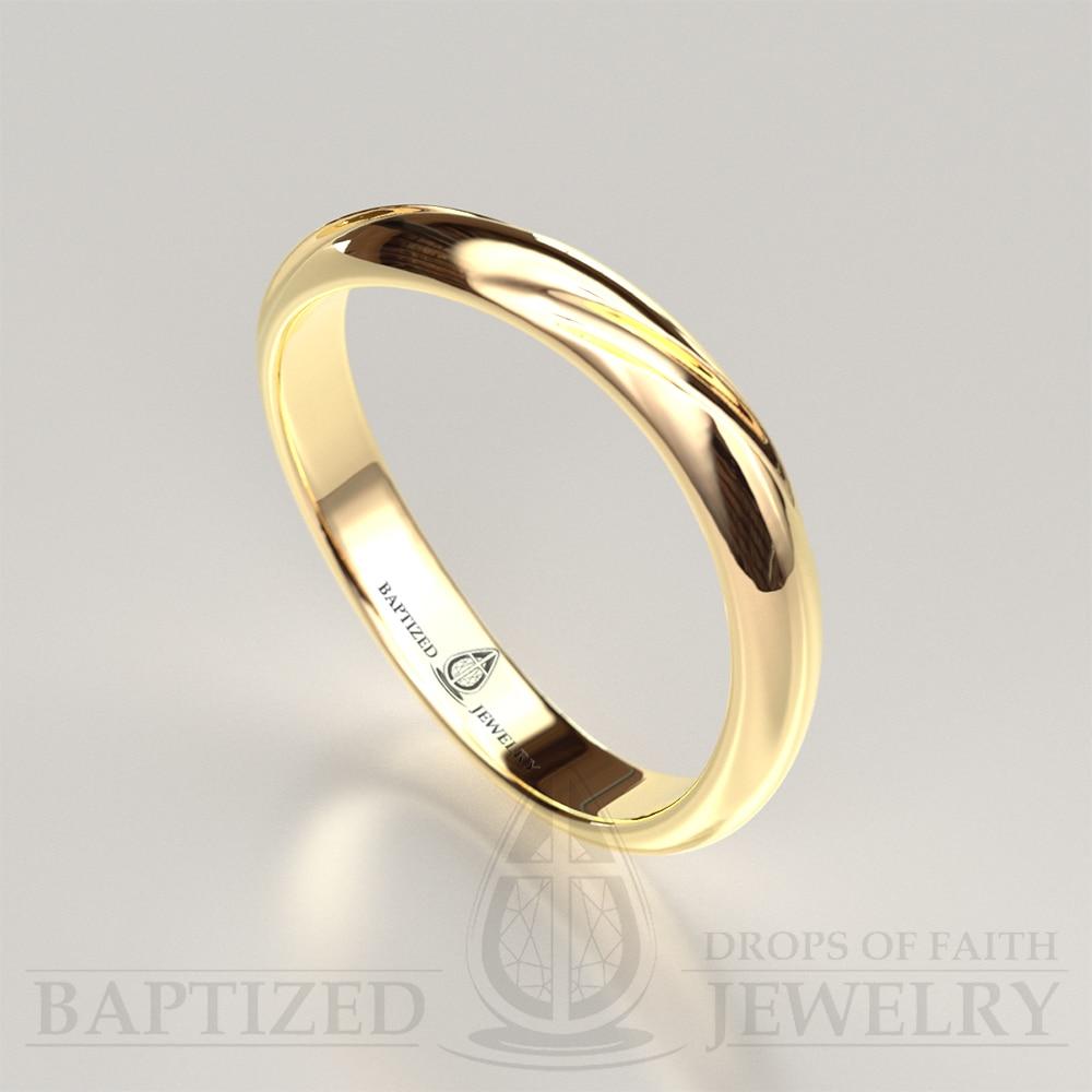 14K Gold Curvy Wedding Ring - 14K Yellow Gold