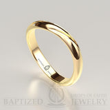 14K Gold Curvy Wedding Ring - 14K Yellow Gold