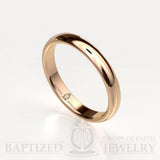"Mary" 14K Gold Traditional Wedding Ring - 14K Rose Gold