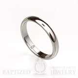 "Mary" 14K Gold Traditional Wedding Ring - 14K White Gold