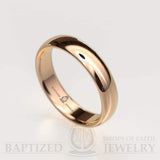 "Joseph" 14K Gold Traditional Wedding Ring - 14K Rose Gold