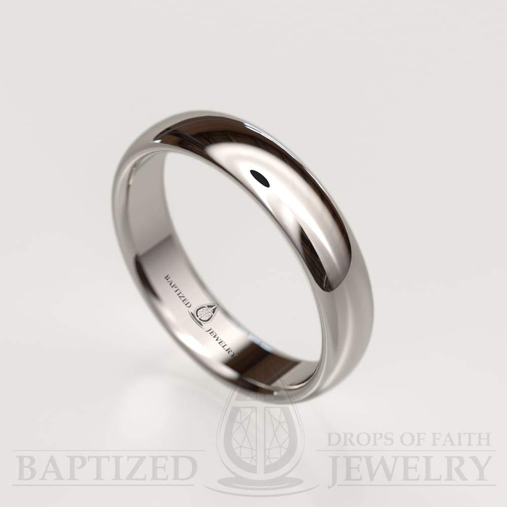 "Joseph" 14K Gold Traditional Wedding Ring - 14K White Gold
