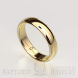 "Joseph" 14K Gold Traditional Wedding Ring - 14K Yellow Gold