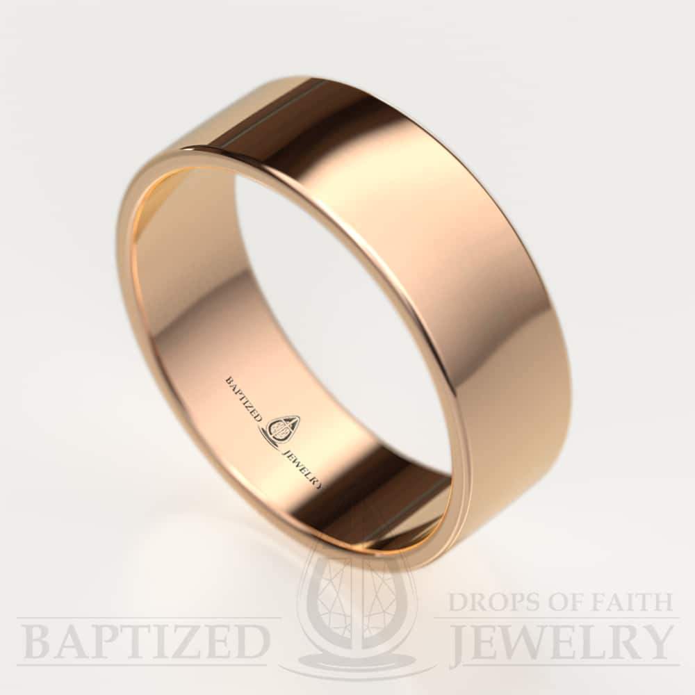 14K Gold Classic Wide Wedding Ring - 14K Rose Gold