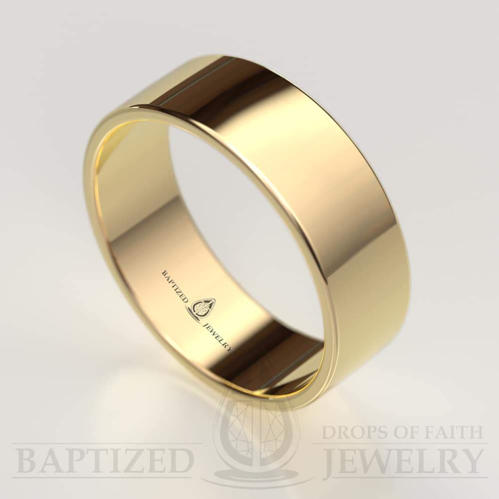 14K Gold Classic Wide Wedding Ring - 14K Yellow Gold